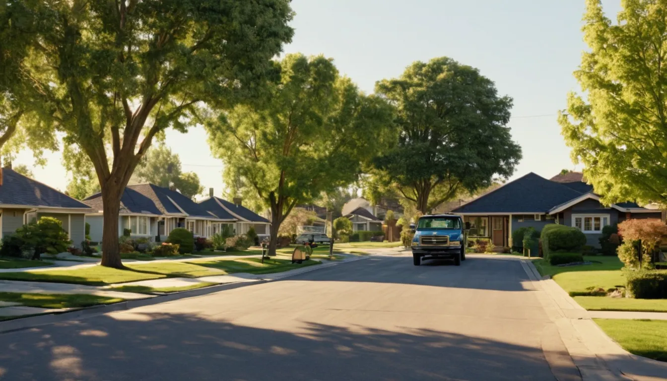 Neighborhood street lined with mature trees in Minneapolis